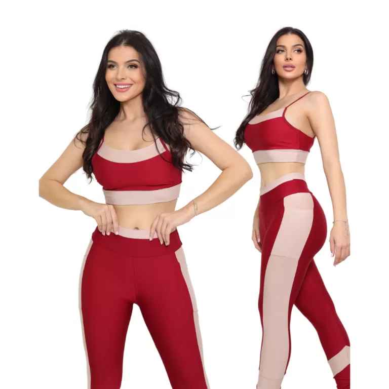 Conjunto De Academia Feminino Calça Com Bolso E T