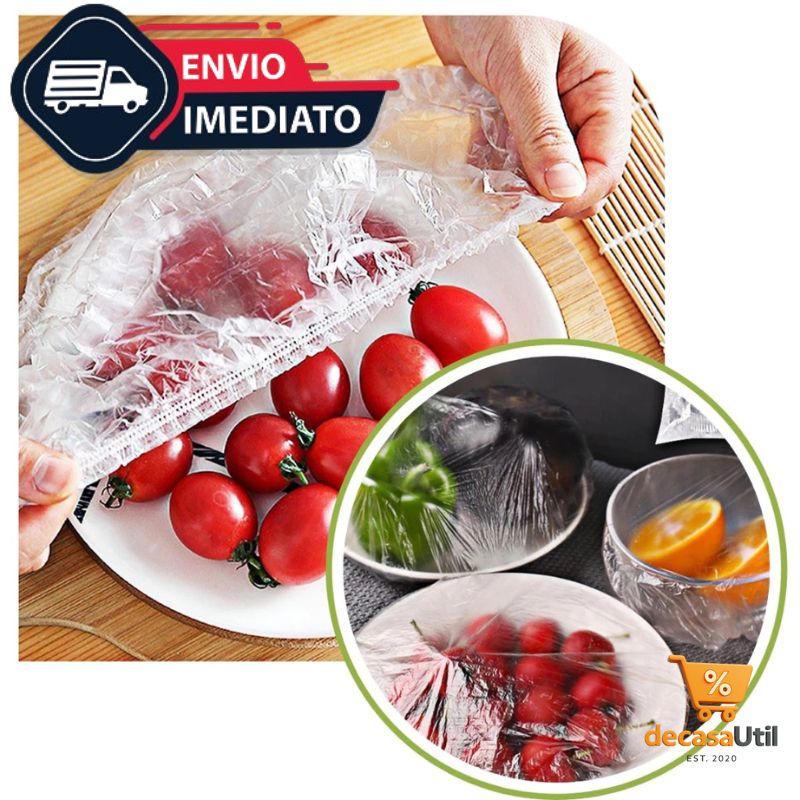 Kit 500,300,100 Tampa De Plástico Descartável Para Alimento Geladeira