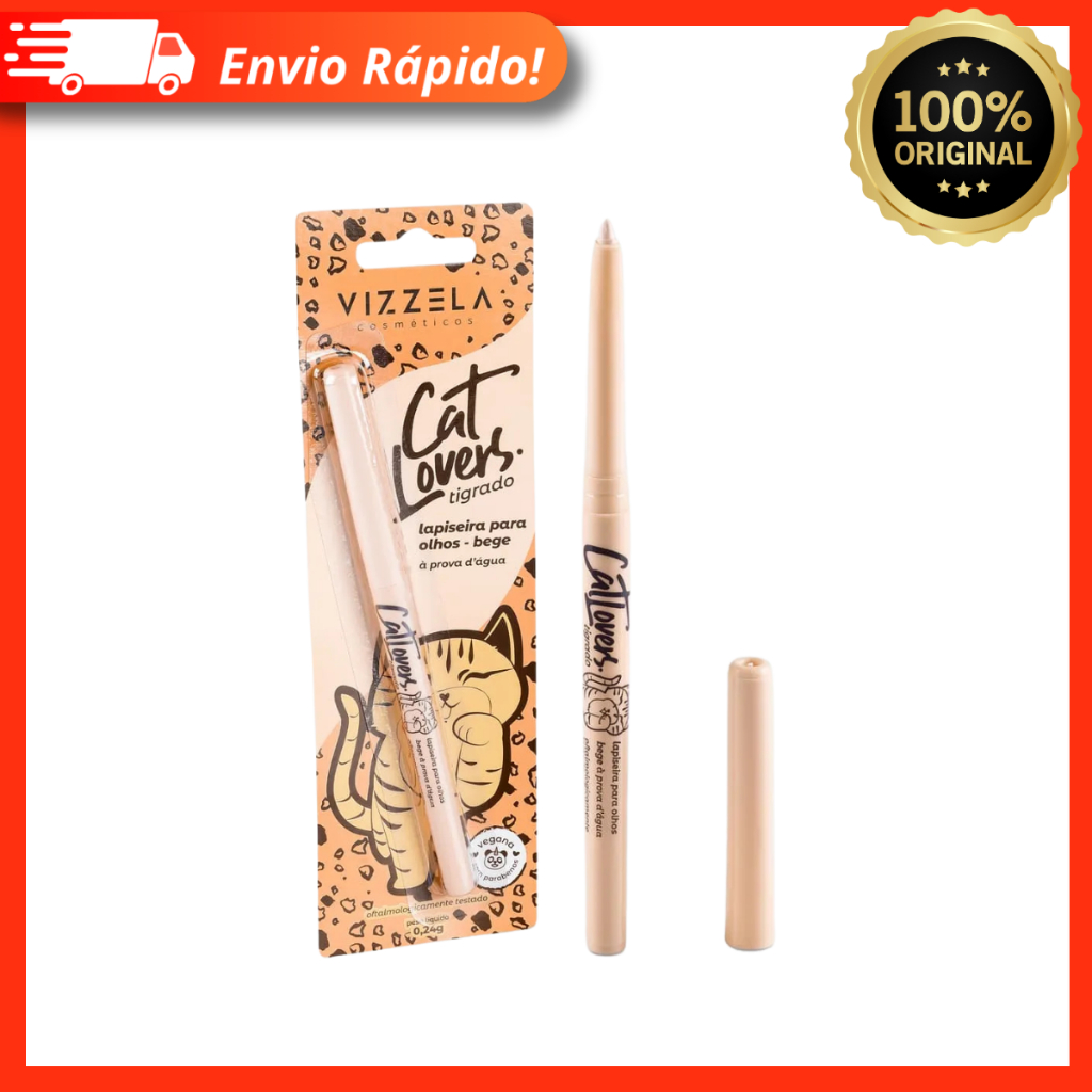 Lapiseira Retrátil Cat Lovers Bege Vegano À Prova DÁgua 0,24g – Vizzela