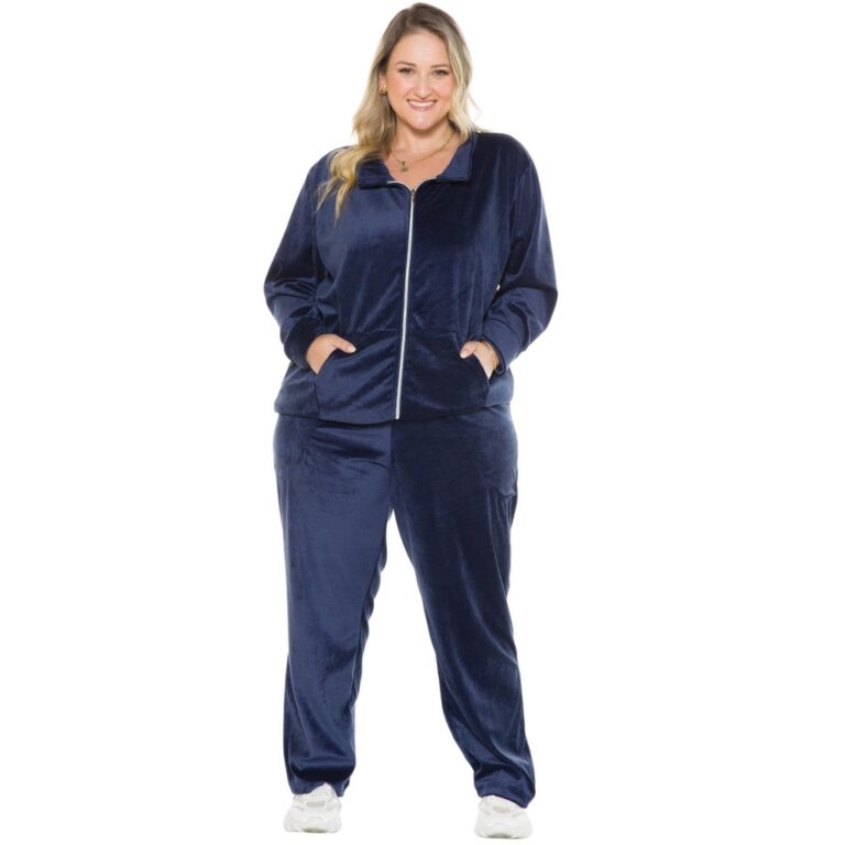 Conjunto de Plush Veludo 2 Peças Calça e Blusa M