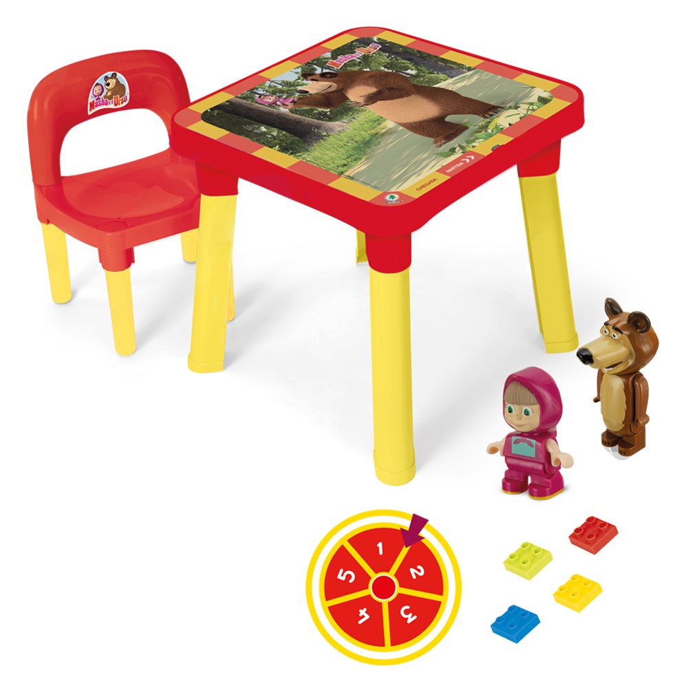 Mesa Mesinha Infantil de Desenhar com Cadeira – Masha e o Urso