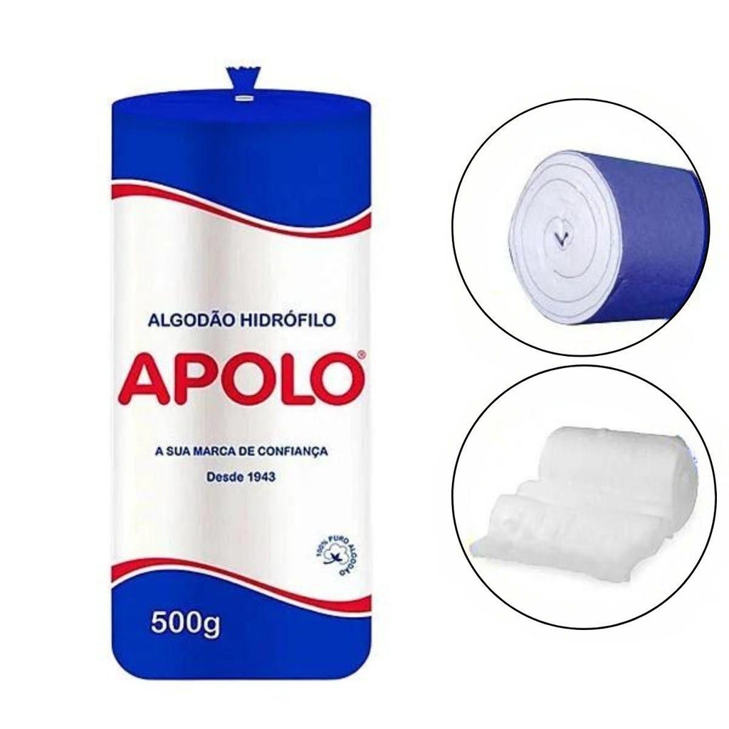 ALGODÃO HIDRÓFILO APOLO EM ROLO 500G