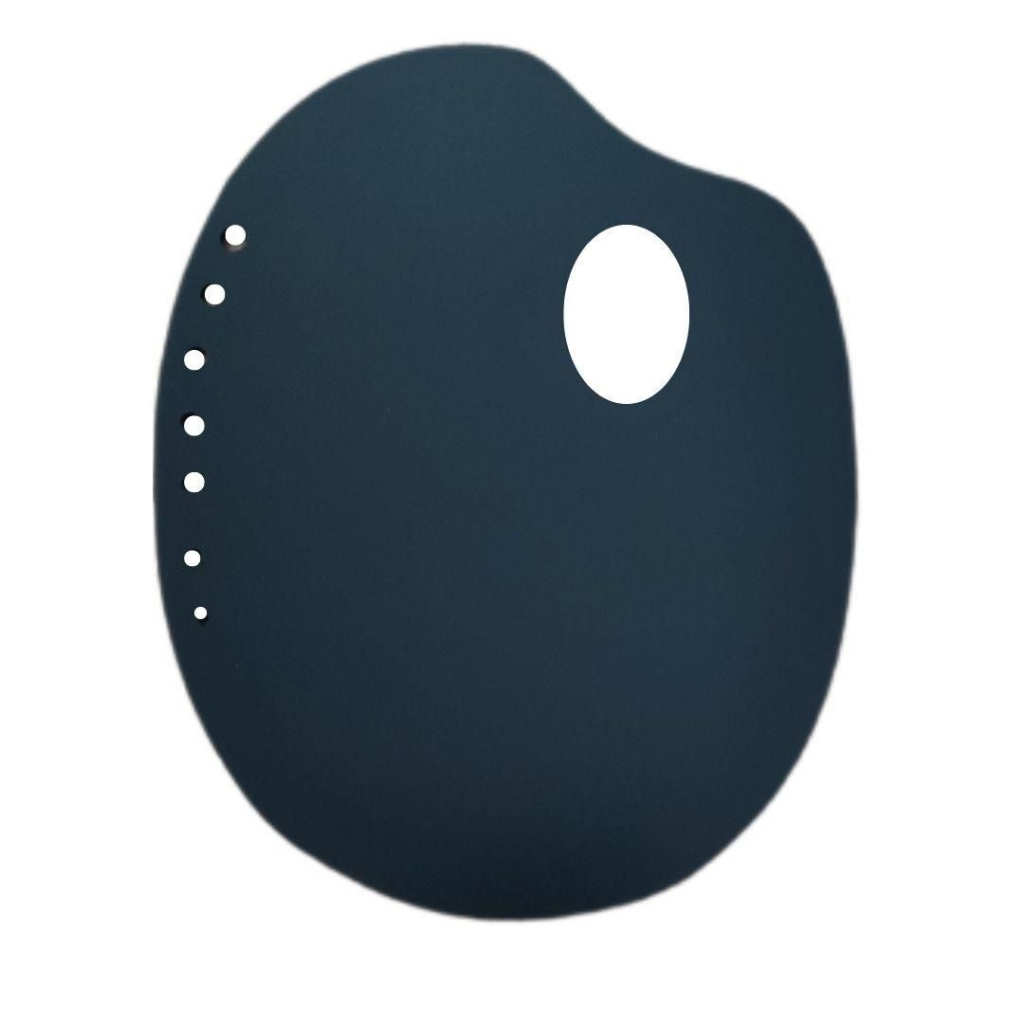 Gode Paleta p/ Pintura em Formato Anatômico Oval Preto 31×26 cm