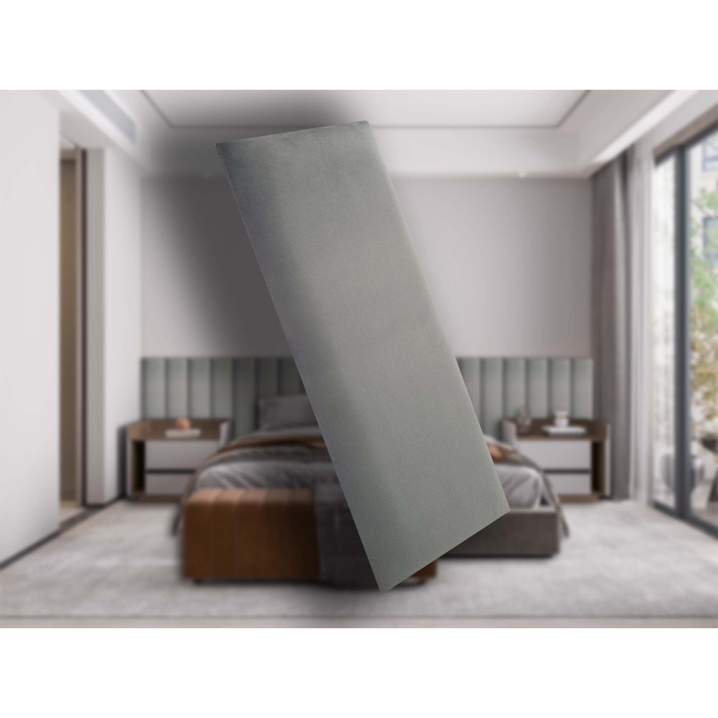 Cabeceira Estofada Suede Cinza Para Cama Box – Módulo 20×60