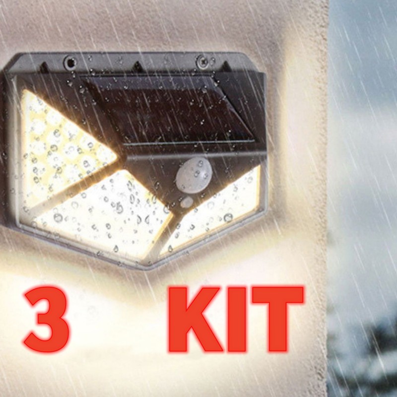 1/2/3 Unidades Luminárias Solares Impermeáveis Prova De Chuva 100 Led Sensor Courtyard Light Promoçã