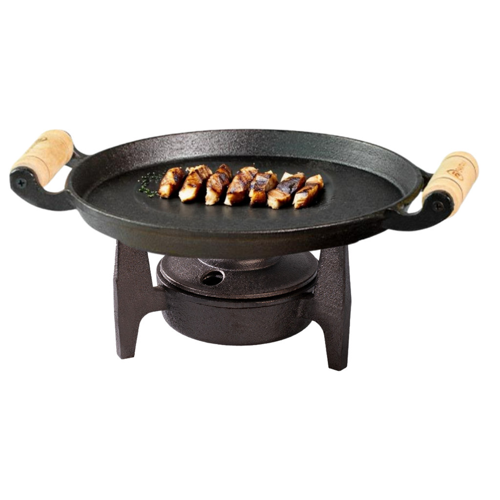 Chapa Bifeteira Ferro Fundido Fogareiro A Álcool Réchaud Para Porção