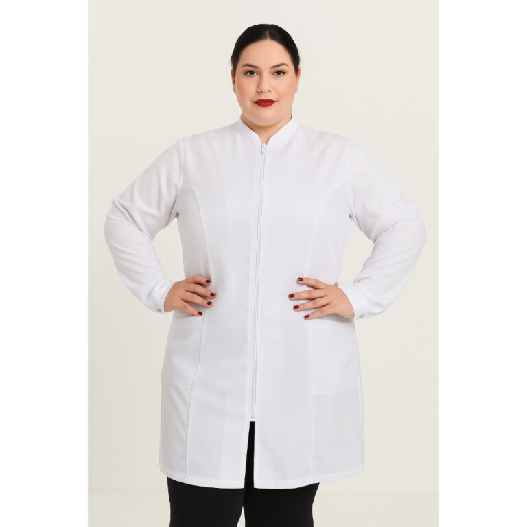 Jaleco Feminino PLUS SIZE Oxford Acinturado Zíper