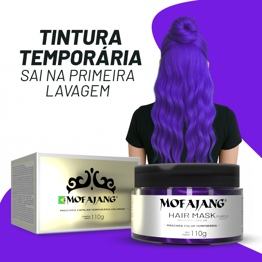 Mofajang Cera De Coloração Temporária – Mascara De Pintura 110g purple