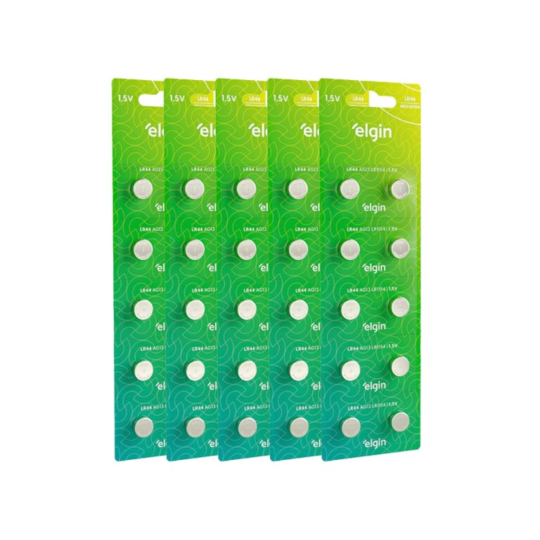 20 Pilhas Alcalina Elgin LR44 AG13 LR1154 2/3/4/5 