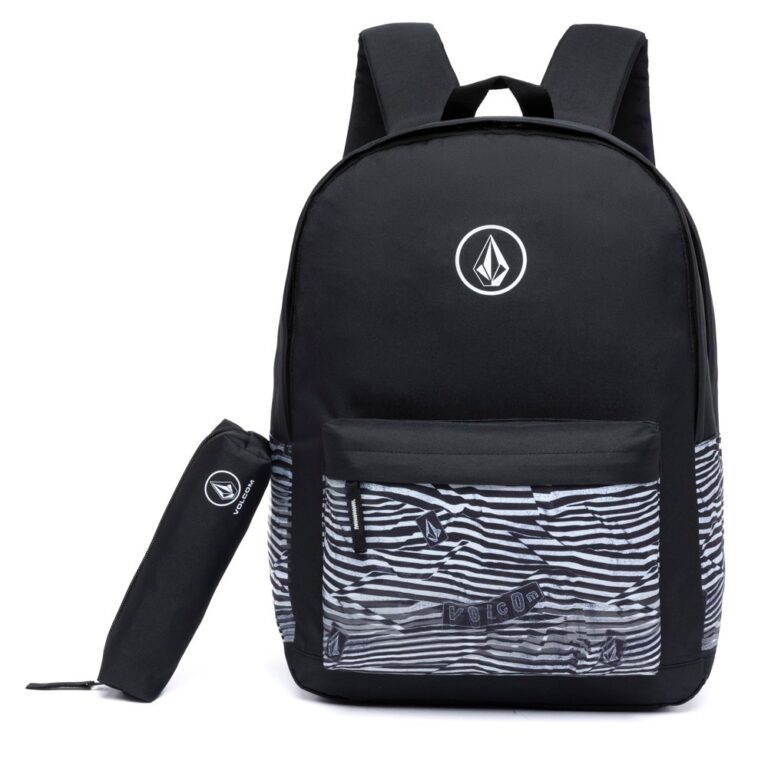Mochila Volcom Bolsa Escolar Com Estojo Reforçada