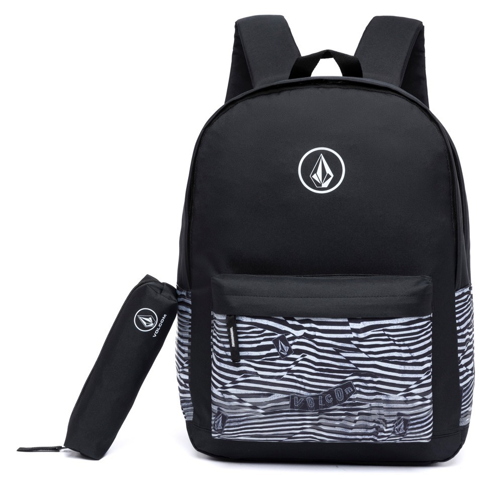 Mochila Volcom Bolsa Escolar Estojo Reforçada Grande Espaçosa