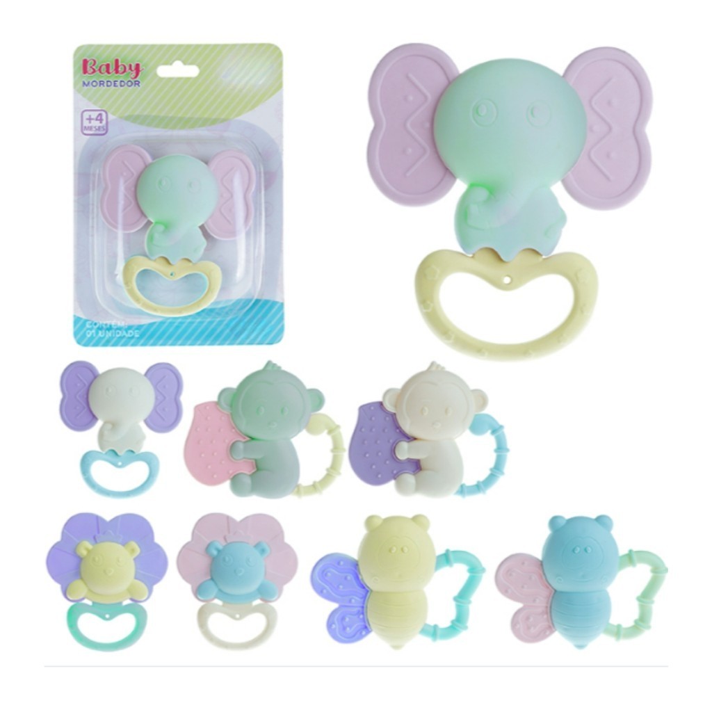 Atividade Forma Textura Bebê Infantil Mordedor e Chocalho sensorial Bebê Alivia As Gengivas  Bichinh