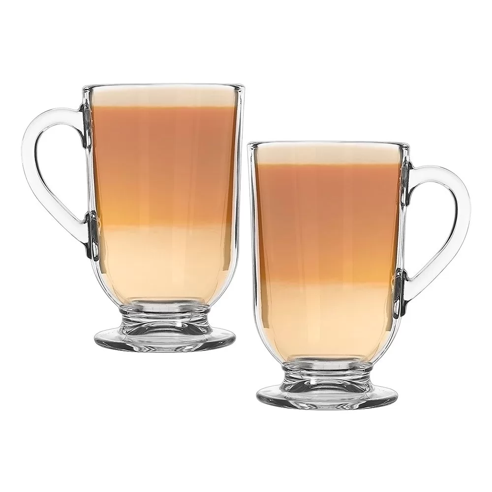 Jogo 2 Canecas de Cappuccino Vidro Berlim Taça Café Transparente 325ml Em Casa Tem