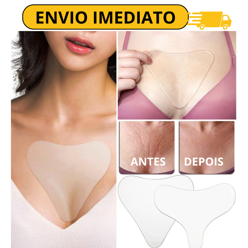 Kit 2 Adesivo De Silicone Para O Colo Hidratação Pad Autocolante Peito Reutilizável Top