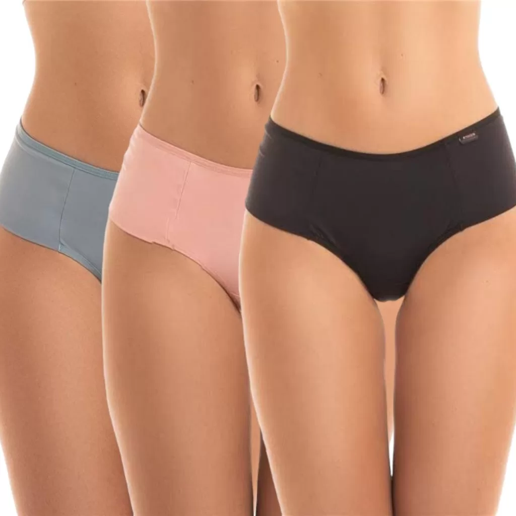 Kit 1 à 3 Calcinha Modeladora Confortável Básica Cintura Alta Cós Alto Confortável Barata Sexy