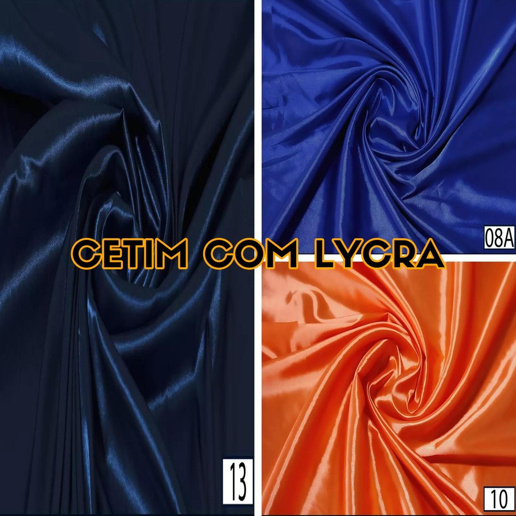 4 Metros Tecido Cetim Com Lycra Elastano – Várias Cores (4m x 1,47m)