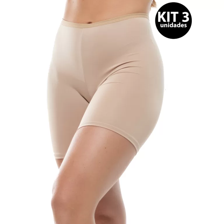 Kit 3 Short Anágua Feminino Bermuda Segunda Pele 