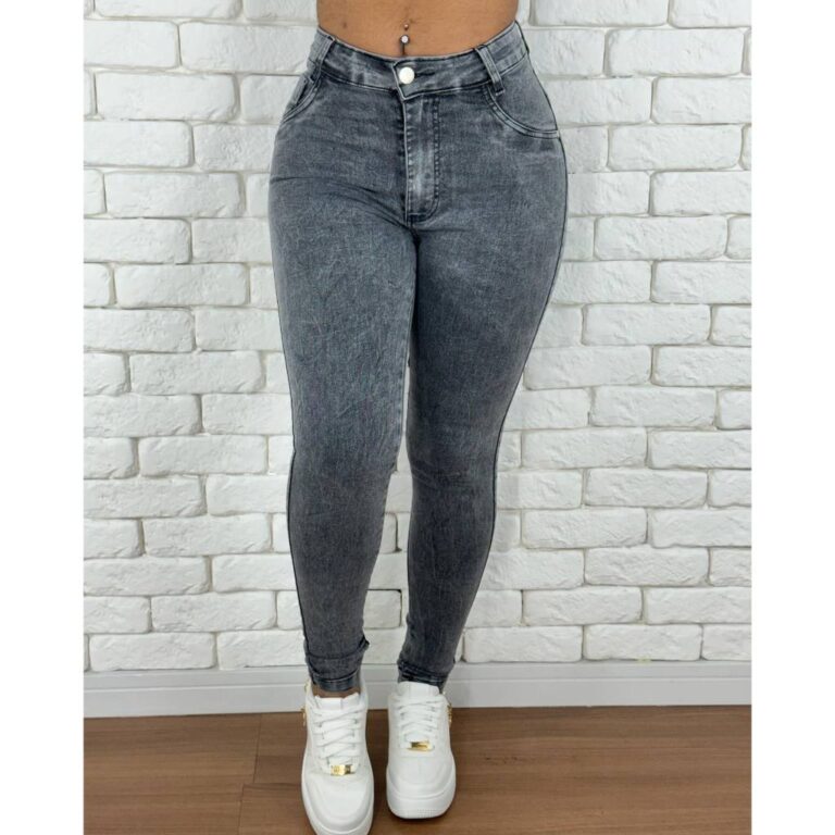calça jeans feminina preta grafite de alta qualid