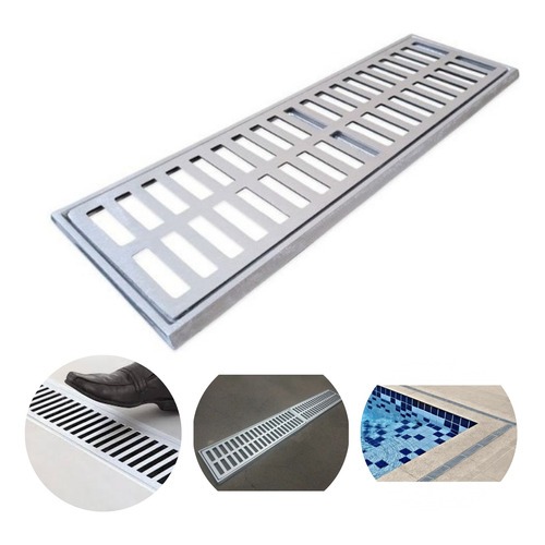 Ralo Linear Oculto Invisível 10×100 Alumíni