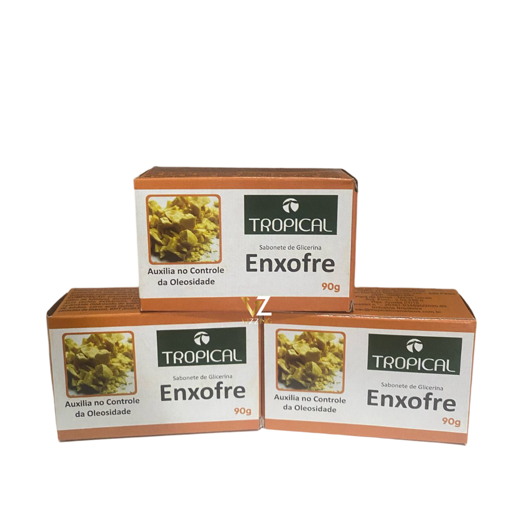 Kit Sabonete Enxofre em Barra Tropical 90g – 3 , 6 ou 12 Unidades