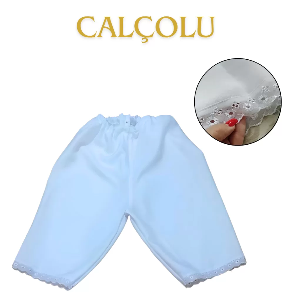 Roupa De Umbanda E Candomblé (calçolin) adulto até o joelho Tecido Oxford Renda Inglesa Entrega FULL