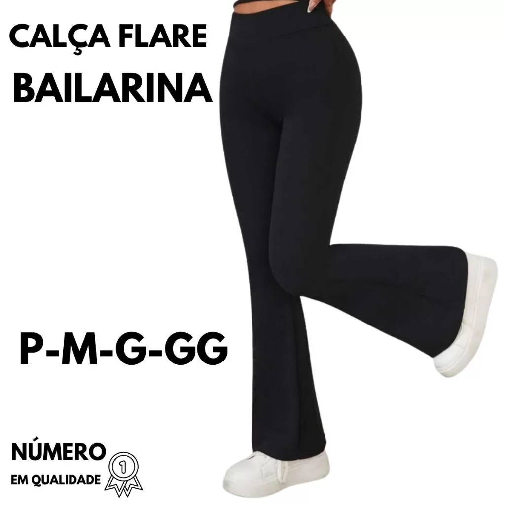 Calça Legging Bailarina Flare Modela bumbum Cintura Alta P ao GG Promoção