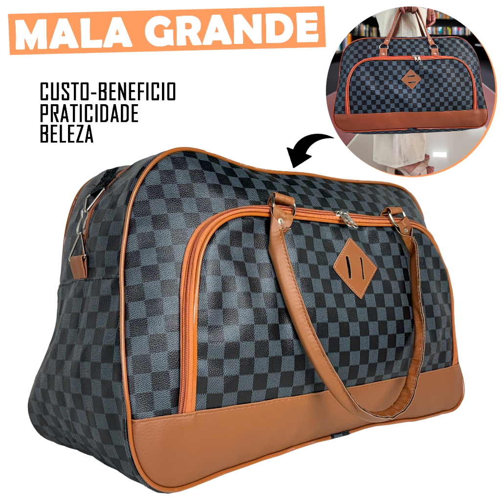 Mala de Mão Feminina Luxo de Bordo Cinza Forrada 10 KG