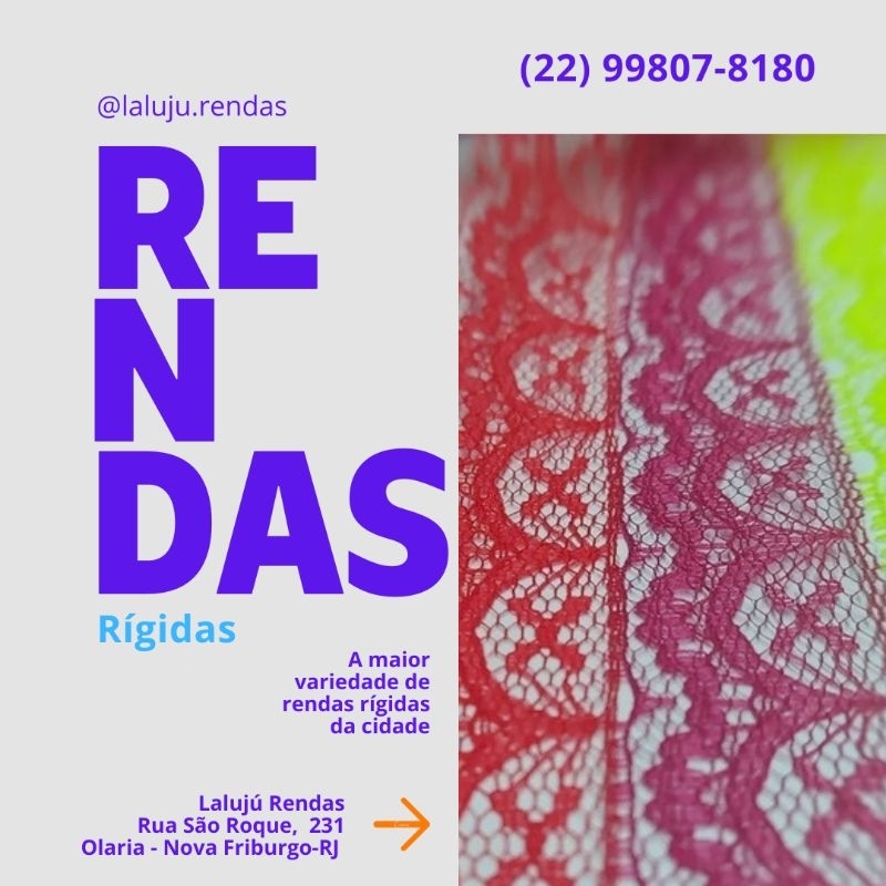 Renda Rígida 2,5cm de largura costura artesanato armarinho lingerie peças com 25 e 50 metros