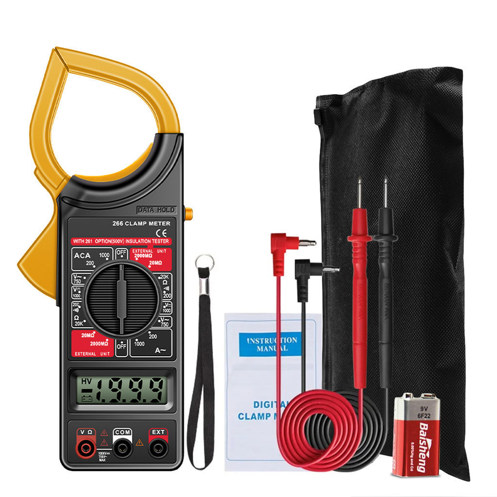 Alicate Amperímetro Digital LWJ-302 ferramenta Portátil C/ Estojo C/ Bateria Voltimetro Multímetro