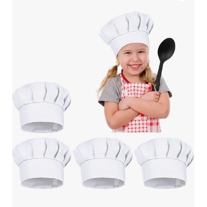 CHAPÉU CHEF INFANTIL COZINHEIRO BRANCO CRIANÇAS 