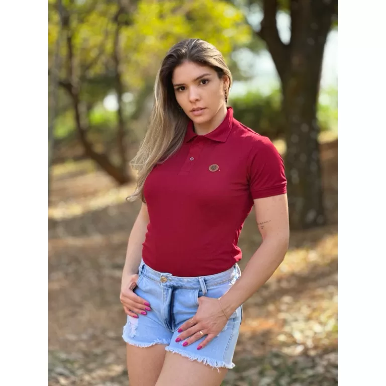 Camisa Gola Polo Piquet Feminina 50% Poliester 50%