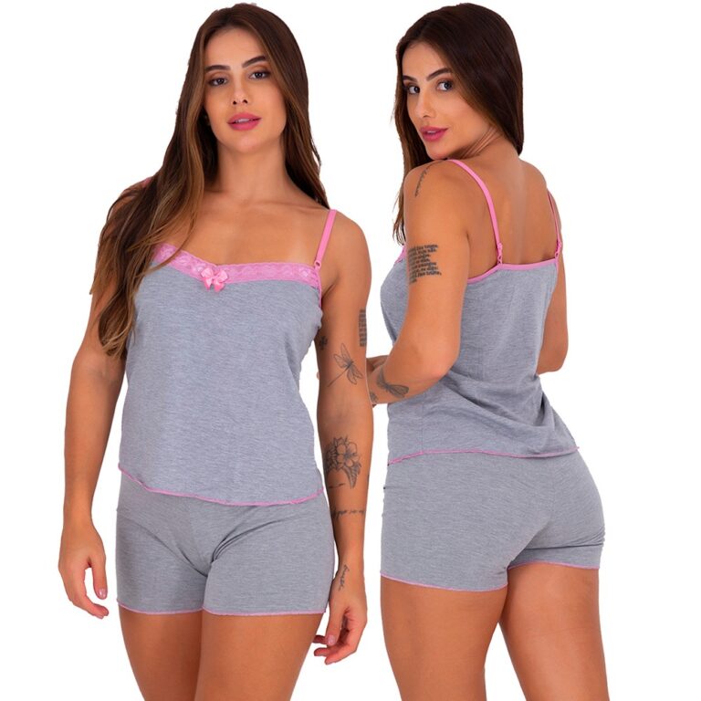 Pijama Baby Doll Viscose Soltinho Moda Íntima Lin
