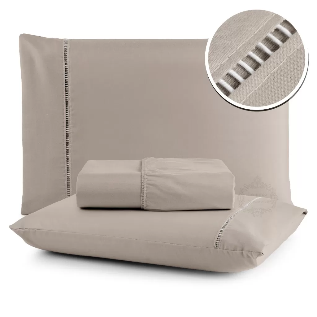 Jogo De Lençol 400 Fios Fronhas Solteiro Casal Queen King Ponto Palito Macio e Suave Hotel