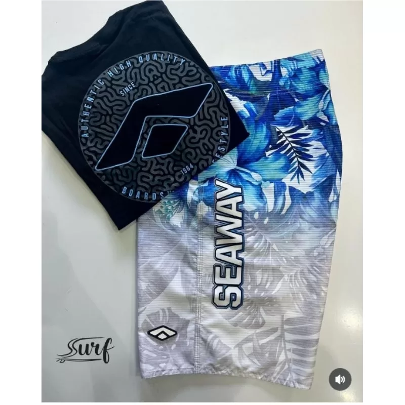 Kit Imperdível Blusa e Bermuda seaway Camisa fio 30.1 estampas perfeita leia o anuncio por favor