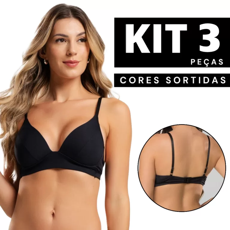 Kit 3/2/1 Sutiã Com Bojo Soft Sem Aro Confortáve