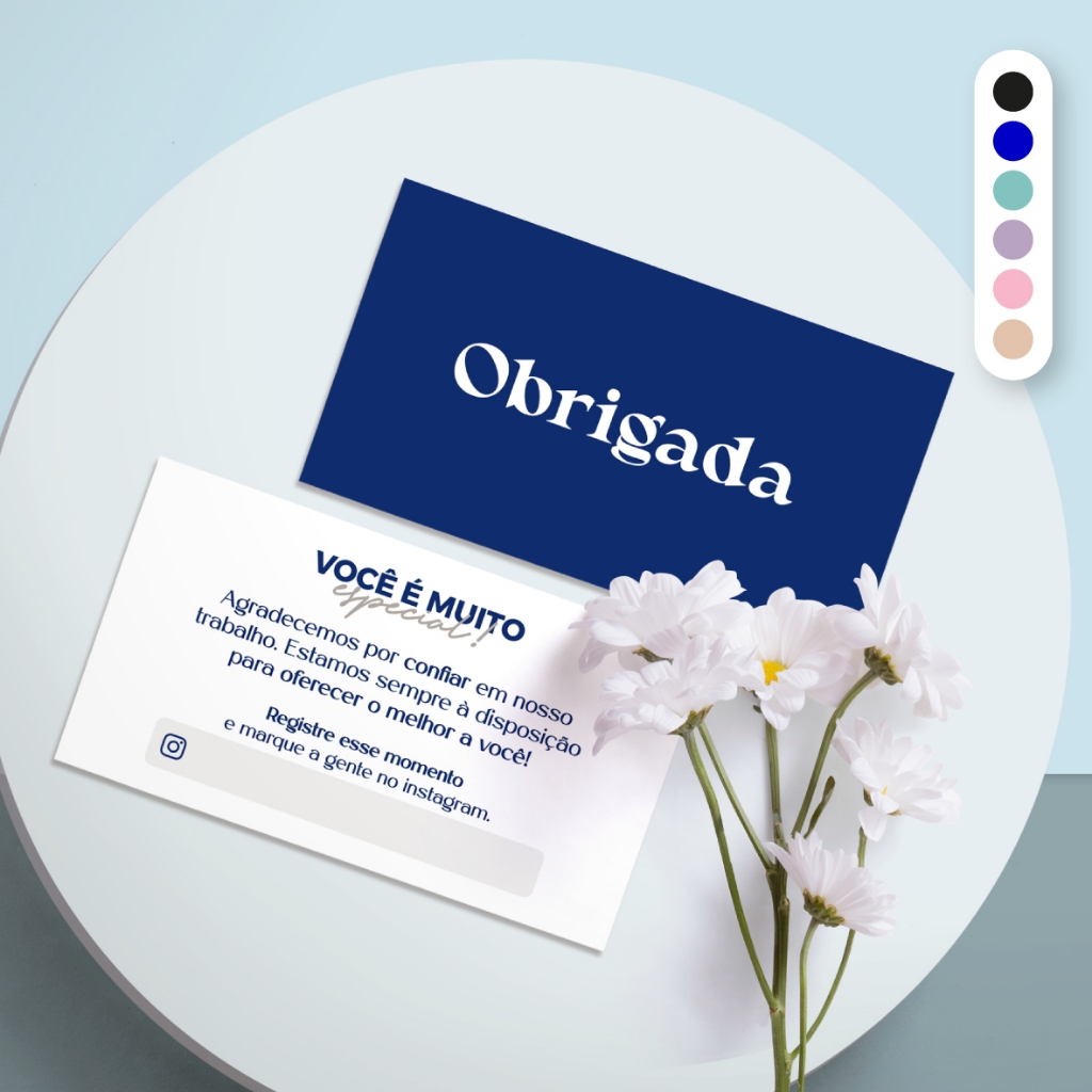 Mini Cartão Postal de Agradecimento ao cliente – Obrigada pela compra