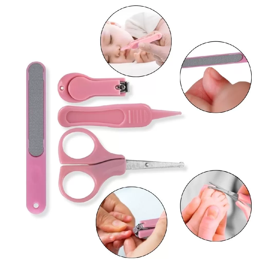 Kit Cuidados Higiene Bebê Cortador Unha Pinça Nariz Ouvido Recém Nascido Criança