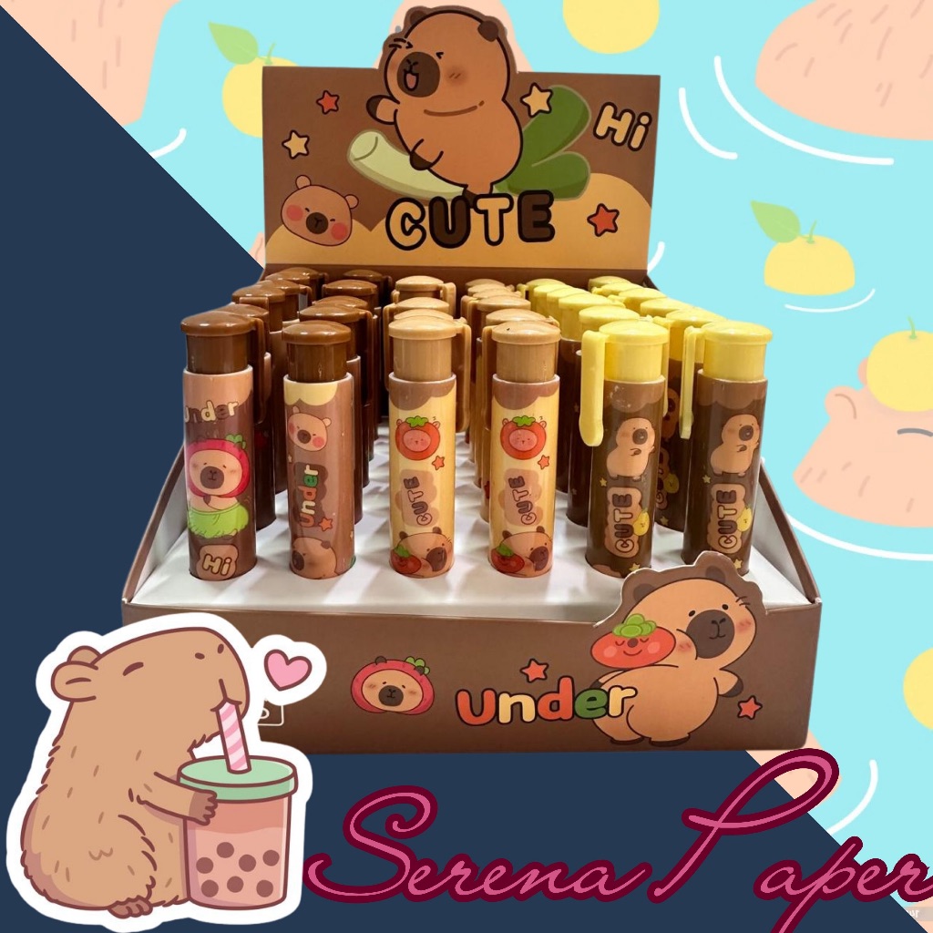 CANETA BORRACHA CAPIVARA / CAPYBARA / PAPELARIA FOFA KAWAII / MATERIAL ESCOLAR