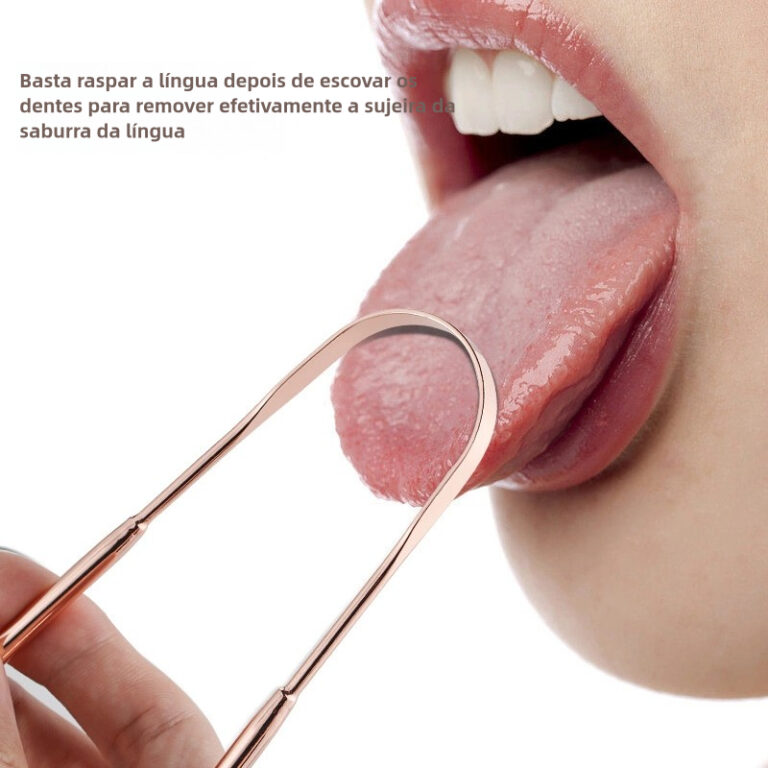 Limpador Raspador De Língua Em Aço Inox Para Hig