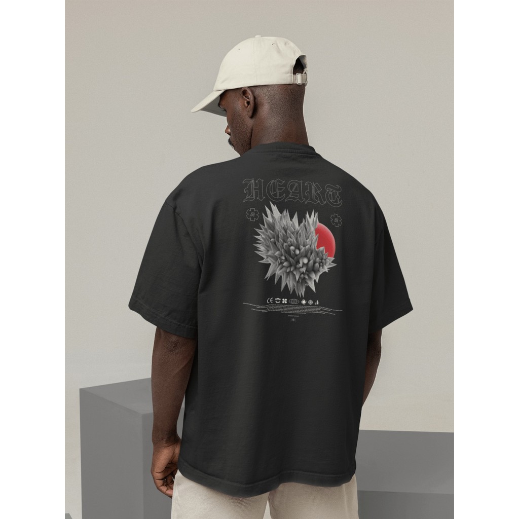 Camisa Camiseta Oversize Streetwear Masculino e Feminino para Treino e Dia a Dia Preto e Off Whte Es