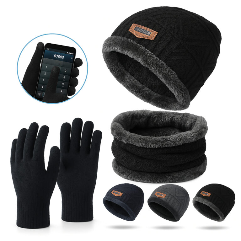 Kit Frio Inverno Touca Gorro + Luva Touch Celular 