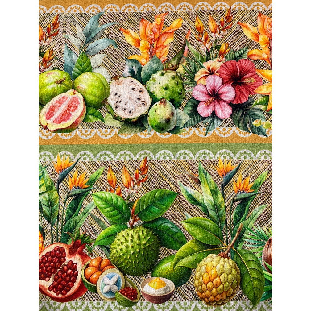 Tecido Tricoline Estampado Barrado Digital 100% Algodão – Frutas