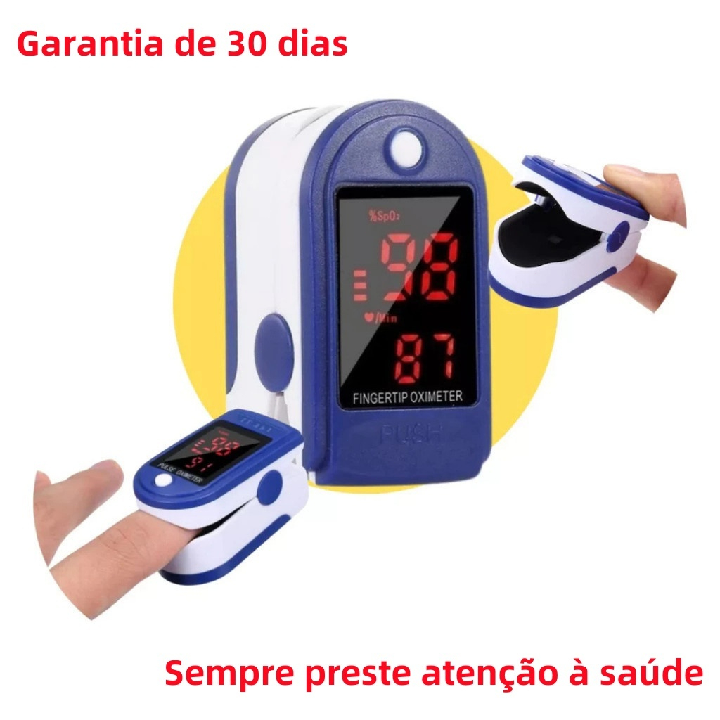 Oxímetro de Pulso Portátil com Clipe de Dedo para Monitoramento Doméstico de Saturação de Oxigênio n