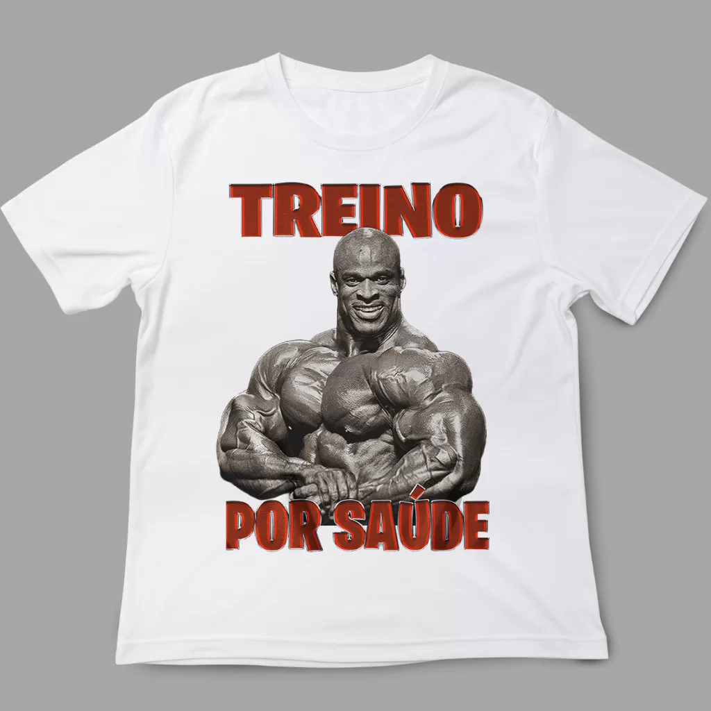 Camiseta Treino Academia – por saúde – meme maromba bodybuilder