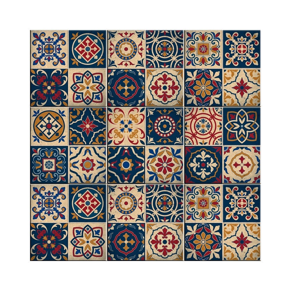 Azulejos Decorativos Mix Évora Kit 9 Peças 15x15cm.