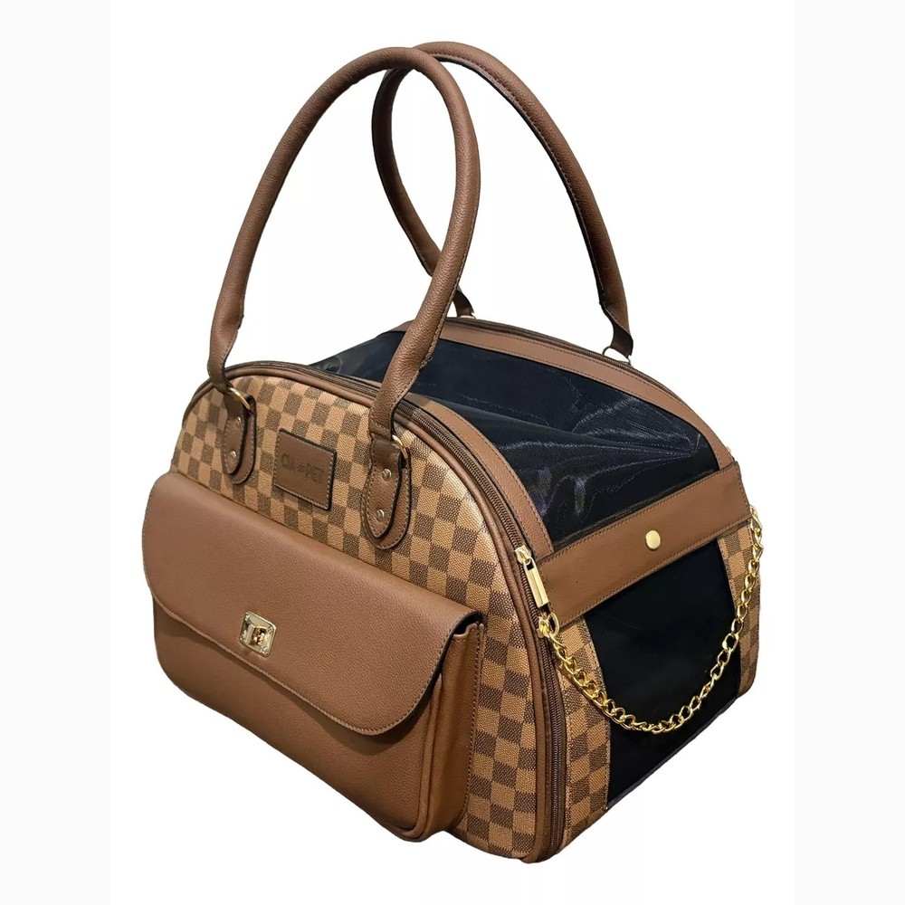 Bolsa Transporte Pet Luxo Cães E Gatos Cia do Pet – Marrom