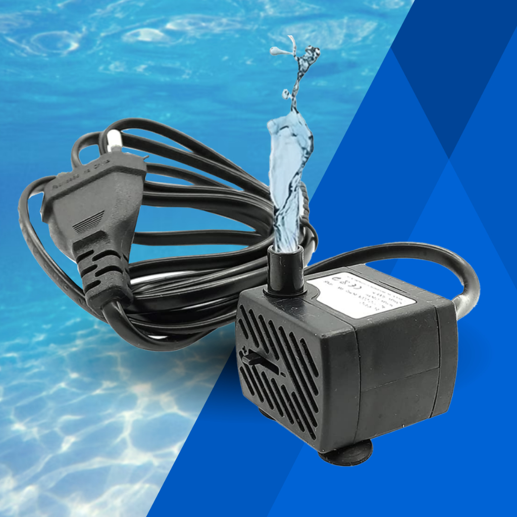 KIT BOMBA+ MANGUEIRA Submersa Aquário Bebedouro Pet Fontes Hidroponia Motor Fonte Água 180l/h Bivolt