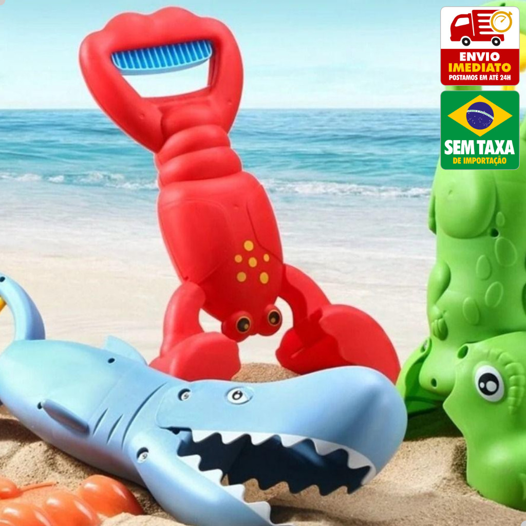 Garra de Lagosta Brinquedo Mao Mecanica de Areia Praia Piscina Infantil Plástico MD-7445