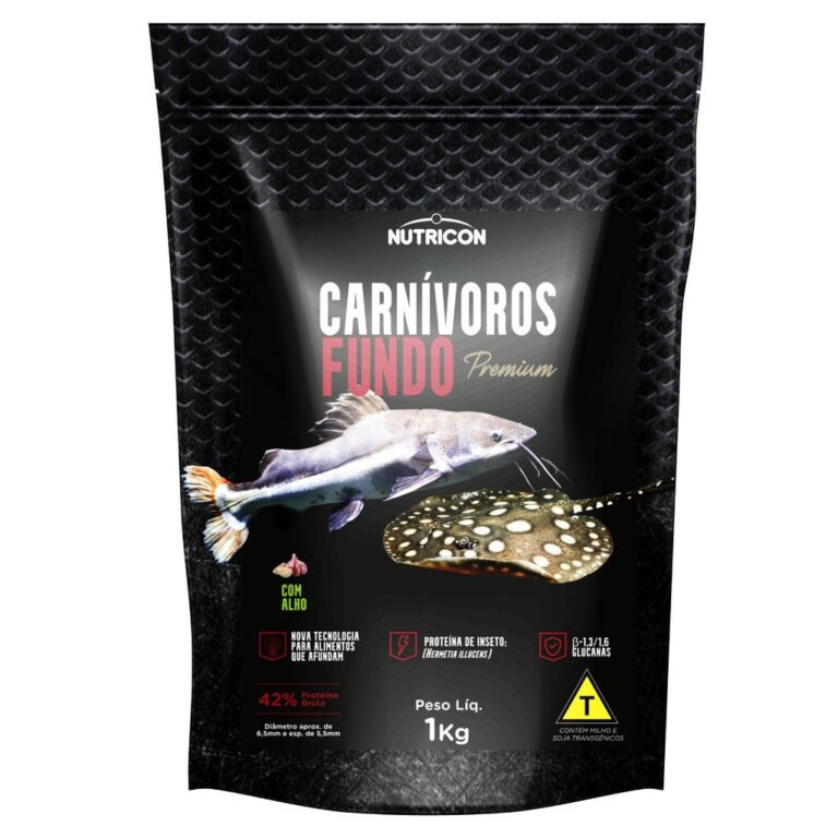 Ração para peixe Carnivoros Fundo 1kg Nutricon b