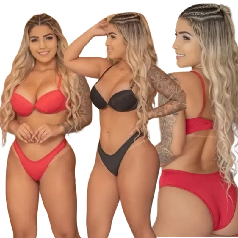 Promoção Calcinhas conjunto Calcinha e Sutiã lingerie feminino KIT com 3 conjuntos calcinha sutiã